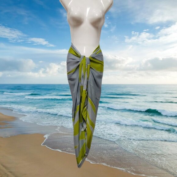 Cover Up Handpainted Cotton Batik Coverups Strapless Dress Wrapskirt Home Accent - Picture 5 of 6